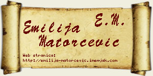 Emilija Matorčević vizit kartica